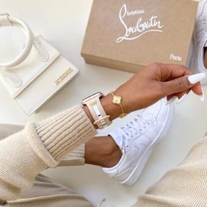 *NWOT* Honey Bee Luxury-look Apple Watch Band in Neutral Tan/White